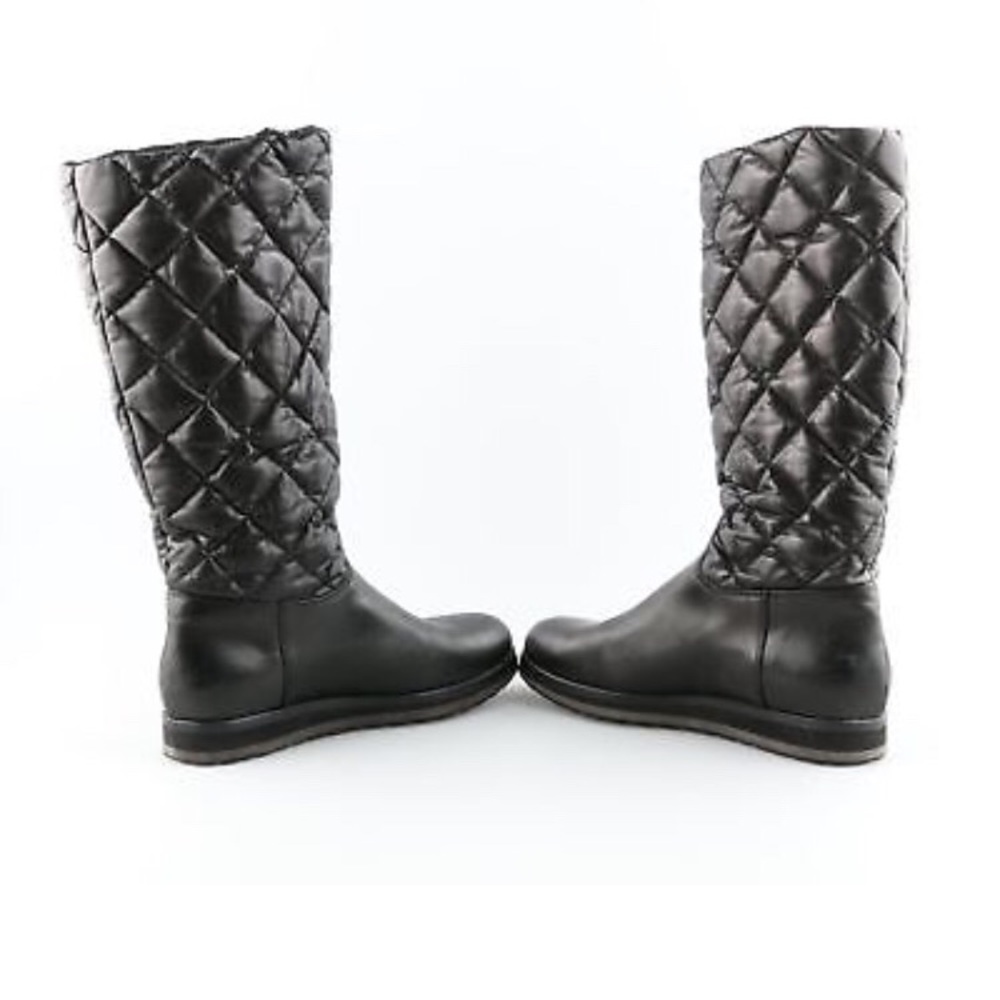 Moncler Quilted Leather Mid Calf Boots - Picture 6 of 6